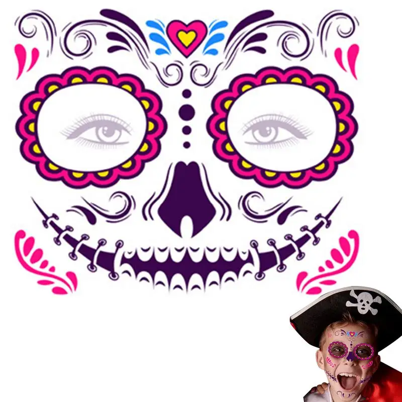 Glow In The Dark Halloween Face Tattoo Stickers