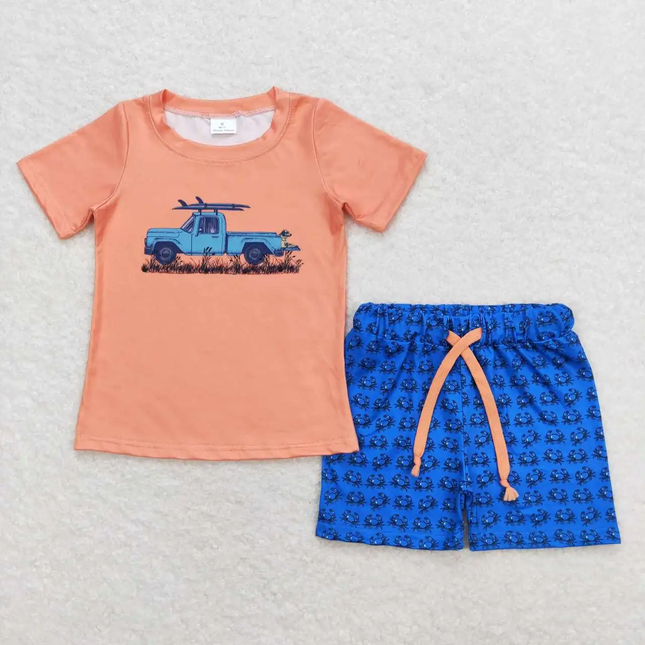 Baby Boy Summer Set Toddler Short Sleeves Excavator T-shirts Cotton Tee Kids Shorts Baby Boy Outfit