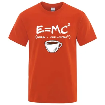 100% Pure Cotton Casual Funny Energy Milk Coffee Printed Men's and Women's T-shirt New Personalized Fashion Casual T-shirt 1
