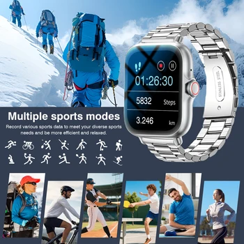 Smart Watch Compatible for iPhone & Android, Wireless Call, HD Touch Screen Fitness Tracker with Pedometer, Step Tracker, Music,Weather Display,Wireless Smartwatch for Men & Women 6