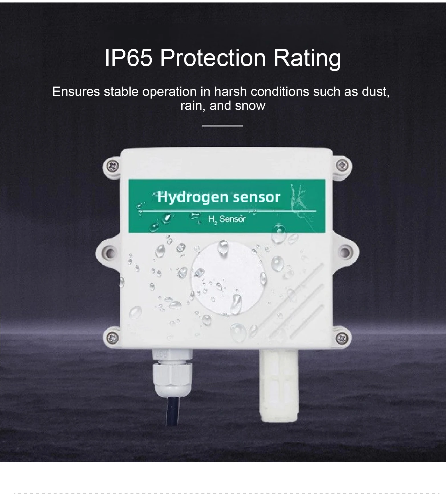 H2 Sensor Wall Mounted Transmitter RS485 Output IP65 Waterproof Alarm Device wit