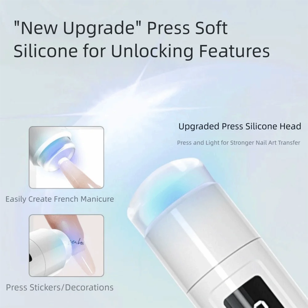 Portable UV LED Nail Lamp 2 Modes Fast Curing Mini Handheld UV Light with Silicone Nail Stamp LED Display