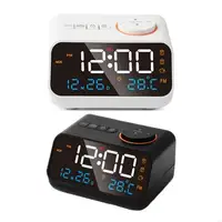 E28F Digital Alarm Clock Bedside Clocks with FM Radio and Voice Control Screen Activation Ringtone Infinitely Setting 1