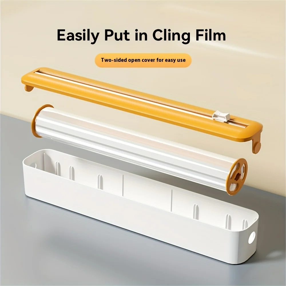 Dual-Direction Sliding Cling Film Cutter Easy Slicer for Disposable Plastic Wrap Tinfoil Restaurant Essential Food Slicer