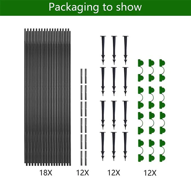 Üvegházhatású Karikák Termesztése Alagútkert Karika Készlet, Tüskék Klipek Levehető Üvegszálas Termesztési Alagút Keret Újrahasznosítható - Image 5