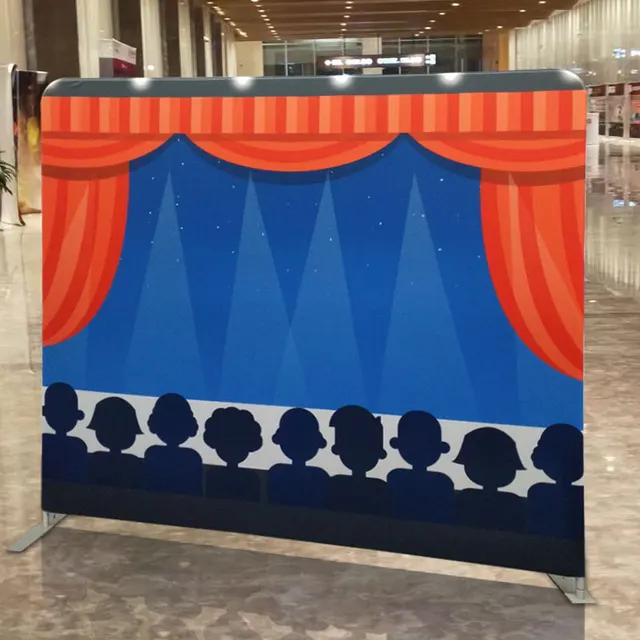 8Ft Ingyenes Designcustom Nyomtatott Hordozható, Könnyű Telepítés Szövet Szalaghirdetés Megjelenik A Média Falának Tevékenységhez Promóciós Hirdetések Show - Image 2