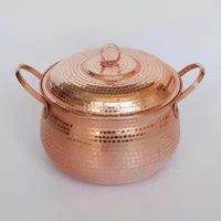 Casserole pure faite à la main en cuivre violet avec marmite à ragoût de cuisine épaisse avec couvercle, marmite à nouilles instantanées, marmite à soupe de grande capacité 4