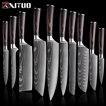 XITUO Damascus Kitchen Knife Set 1