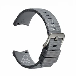 Premium Curved End Rubber Watch Strap - Durable FKM Military Band - 21mm (Grey)