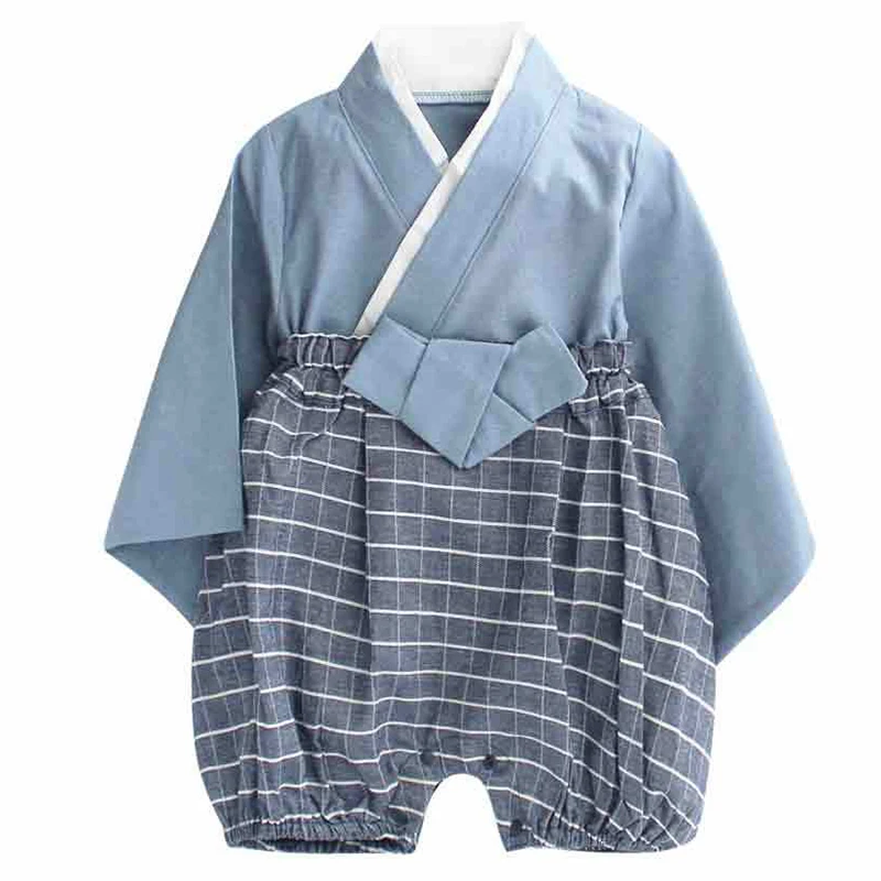 Retro Kimono Summer Baby Girl Clothing Tops Long Sleeve Bathrobe Japanese Newborn Baby Kimonos Unisex Playwear Outfits 2Pcs Sets
