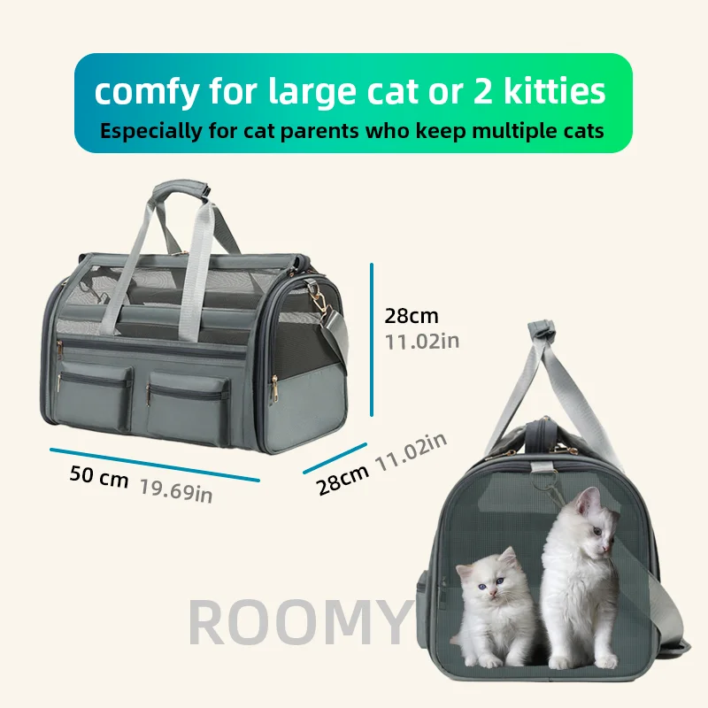 Breathable Cat Carrier Bag Large Space Travel Bag for Cat Pet transporter and Conveyor Pet Moving Handbag Foldable Waterproof