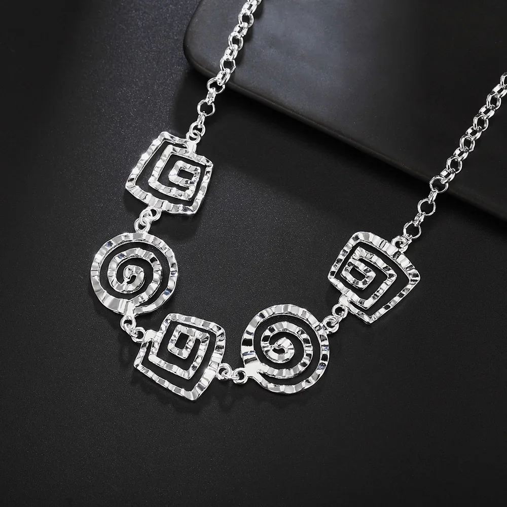 925 sterling Silver Jewelry sets fine Retro thread earrings bracelets neckalce for women Fashion Party wedding Christmas Gifts jewelry set silver jewelry silver jewelry set