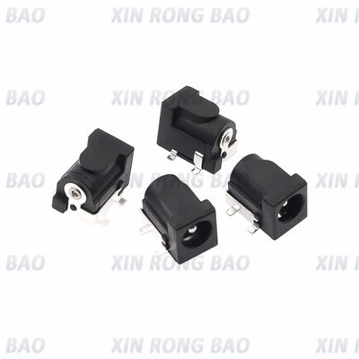 10Pcs SMD DC-005 DC-050 DC Power Jack Socket Connector DC005 5.5*2.1mm 5.5*2.5mm 2.1 / 2.5 socket Round the needle Black