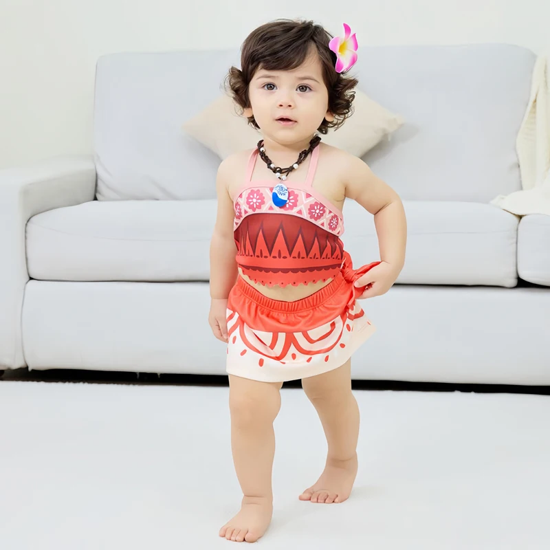 Toddler Baby Girl Cosplay Cartoon Princess Moana Costume Holiday Kids Birthday Party Makeup Ball Clothing Fairy Newborn Clothes 6