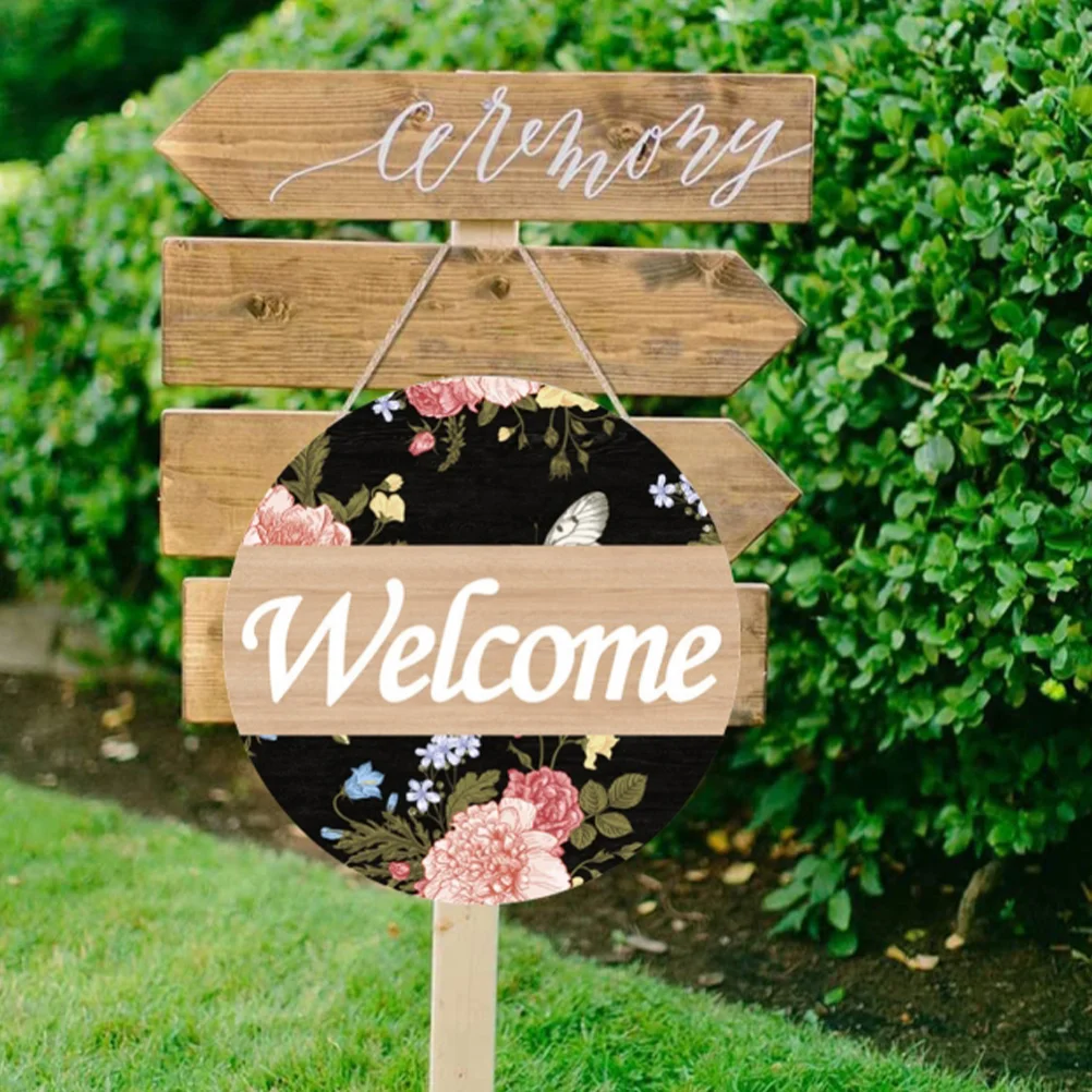 

Wooden Welcome Sign Decor Wall Farmhouse Door Hanging Front Home Ornament Porch