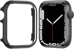 Sleek Aluminum Alloy Watch Case - Premium Metal Bumper Frame with Hollow Out Design for 41mm (Black)
