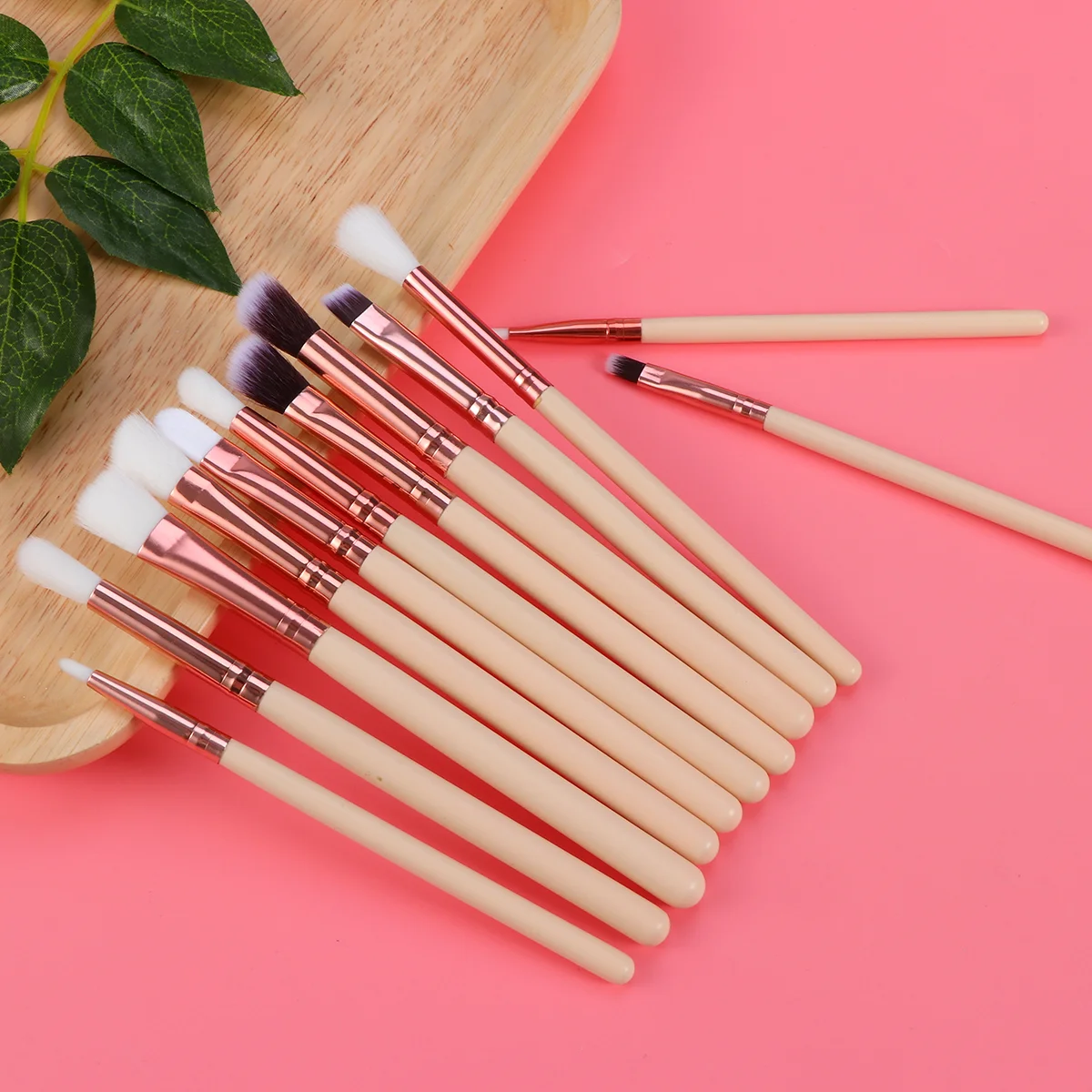 

12Pcs Professional Eye Makeup Brush Set Powder Foundation Eyeshadow Eyeliner Lip (Skin Color)