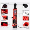 Hormy 3/8 Inch Cordless Electric Wrench 65Nm Right Angle Ratchet Wrenches 18V Rechargeable Car Repair Tool Set Angle Wrench 5