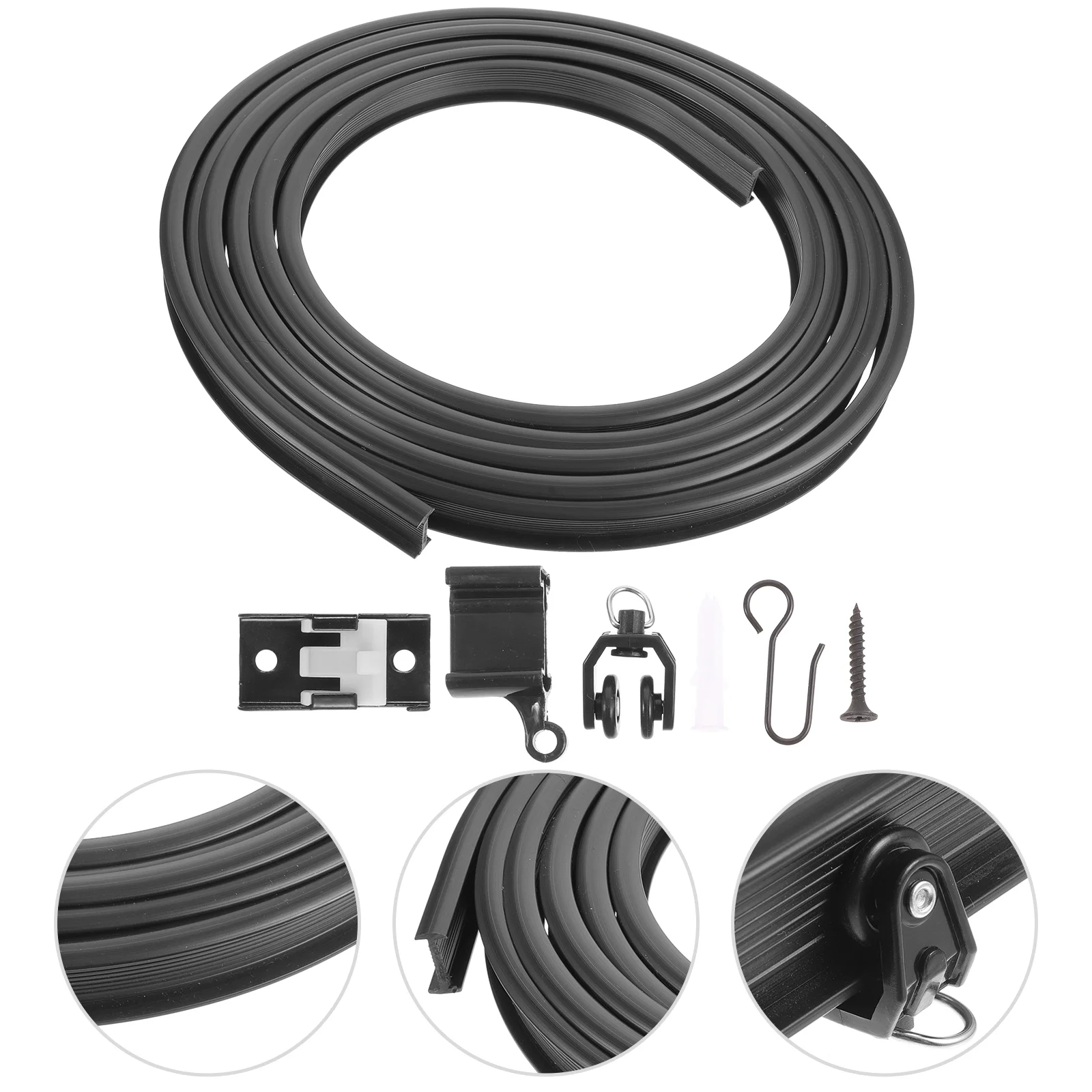 

1 Set Flexible Bendable Ceiling Curtain Track Curtain Rail with Installation Accessories