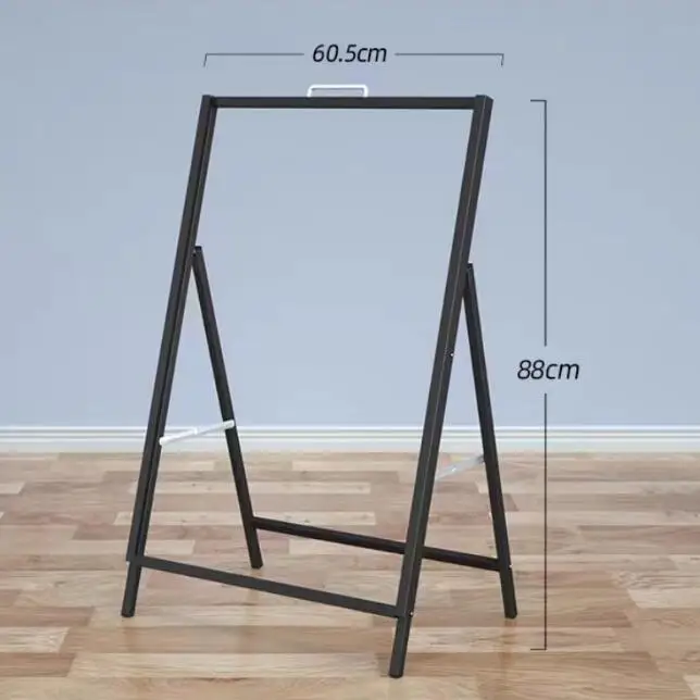 shop sidewalk displays advertising boards poster stands a-frame sign black floor-standing display vertical poster 'a' board adv