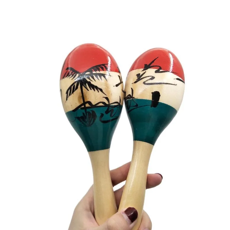 

Orff Percussion Wooden Coconut Tree Sand Hammer Children's Early Education Toys Sand Ball Instrument Accompanying Sand Hammer KT