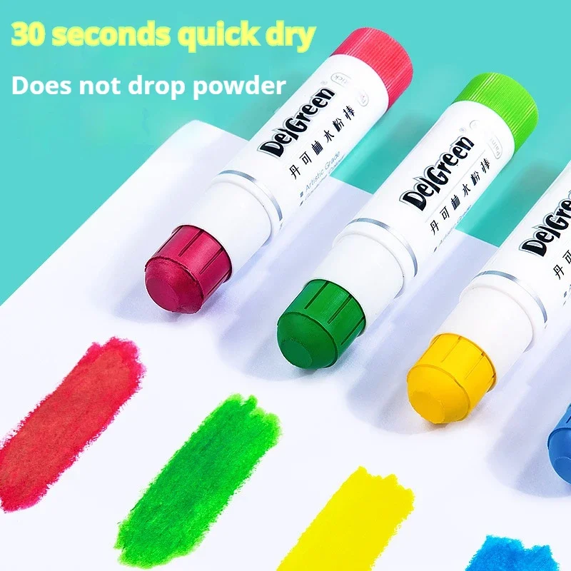 Bastoncini di pittura a guazzo solidi morbidi/pastelli/penri Basic/Macaron 6/12/18/24 colori Disegno Graffiti Art Pastelli Non tossici - immagine 2