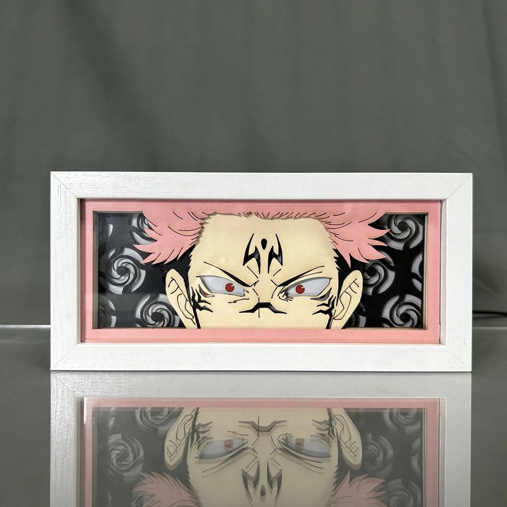 Paper Cut Shadow Box Jujutsu Kaisen Sukuna Led Light for Bedroom Desk Decor Manga Birthday Gift Table Lamps Satoru Gojo Lightbox 3
