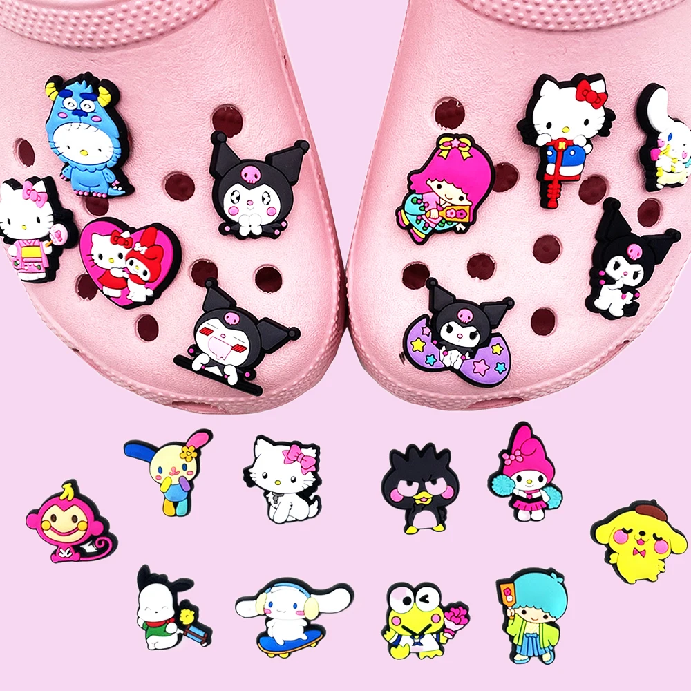 

5Pcs Sanrioed Diy Slipper Charms Kawaii Shoes Accessoies Sandals Anime My Melody Kuromi Hello Kitty Cinnamoroll Cute Girls Gifts