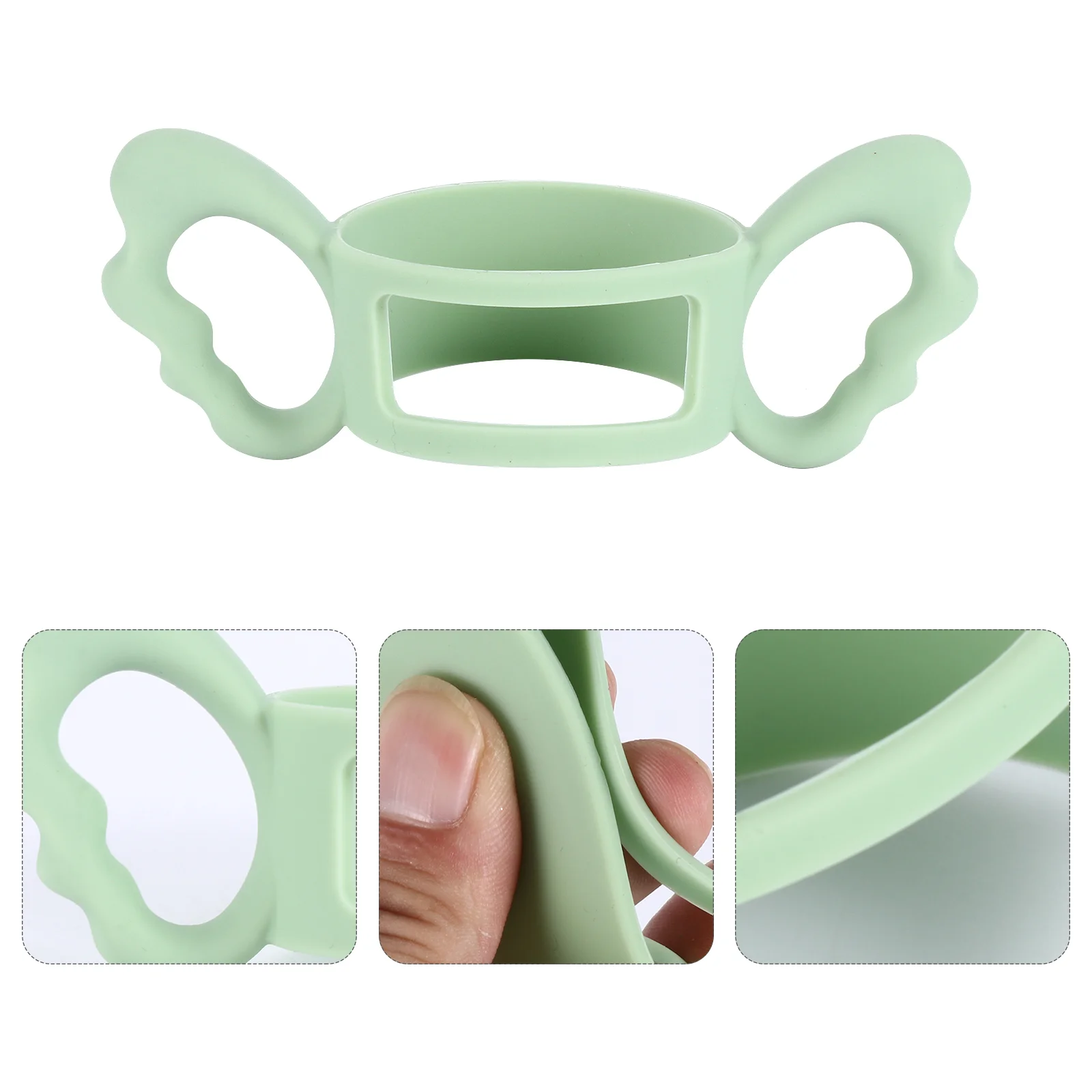 Upgraded Hollow Double Handle Food Grade Silicone Baby Feeding Bottle Handles Milk Bottle Grips Feeding Accessories