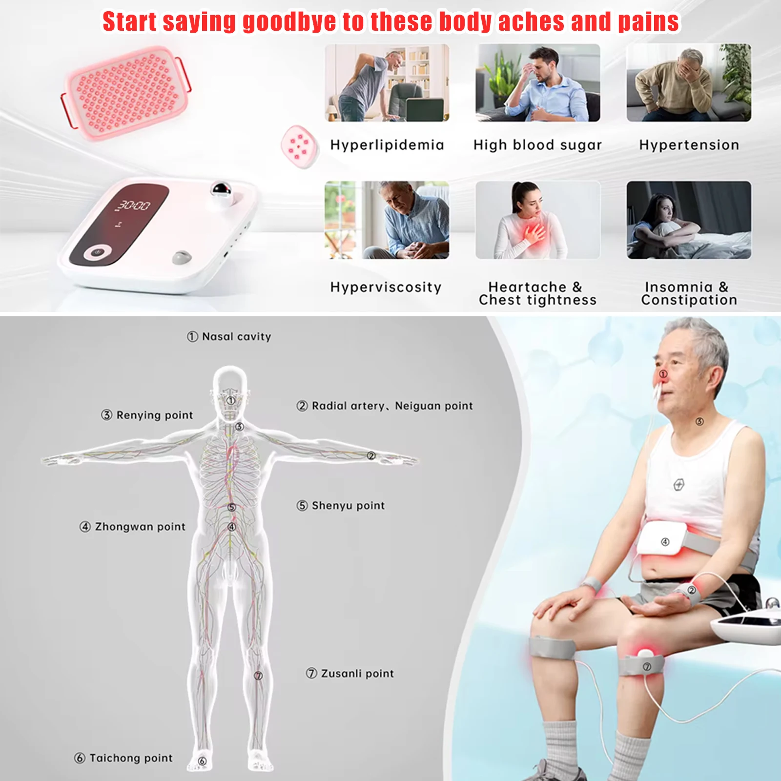 LASEPREHT cold laser therapy device laser blood irradiation abnormally high blood sugar level Diabetes Treatment Device