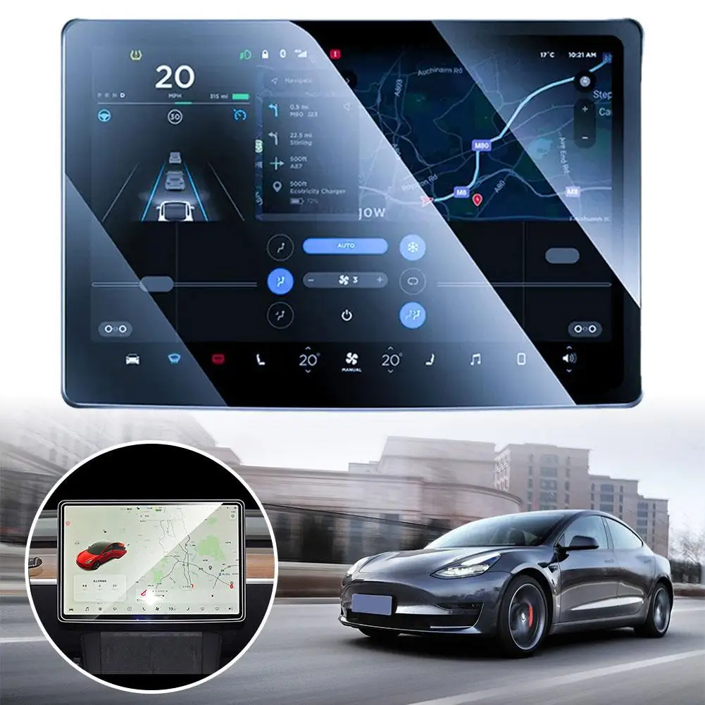 

Защита экрана из закаленного стекла для Tesla Model Y 3, автомобильная центральная консоль, Антибликовая защитная пленка HD, аксессуары