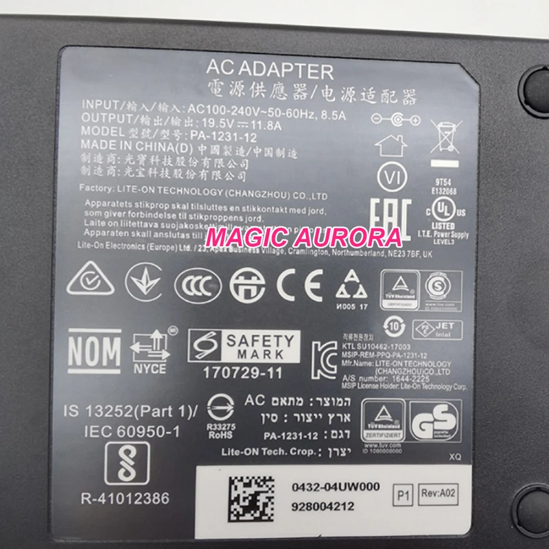 Genuíno para Liteon Pa1231-12 19.5v 11.8a 230w Carregador Adaptador para Intel Nuc8i7hvk Portátil Fonte de Alimentação 7.4x5.0 mm - Imagem 3