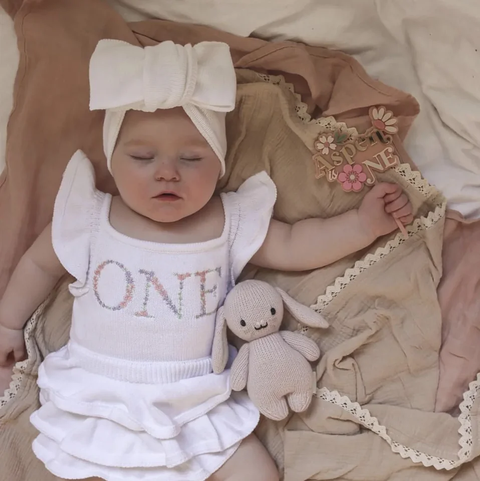 3 Stück Stirnband Baby Mädchen - Blumen Nylon Haarbänder Dehnbar Weich Handgefertigt Für Neugeborene Säuglinge