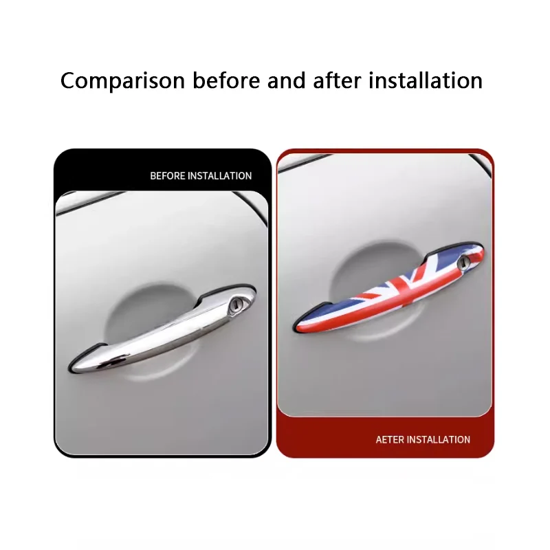 문짝 핸들 커버 스티커, 미니 쿠퍼 R50, R52, R53, R56, R57, R58, R59, R60, R61 용, 자동차 스타일링 액세서리, 세트당 2 개