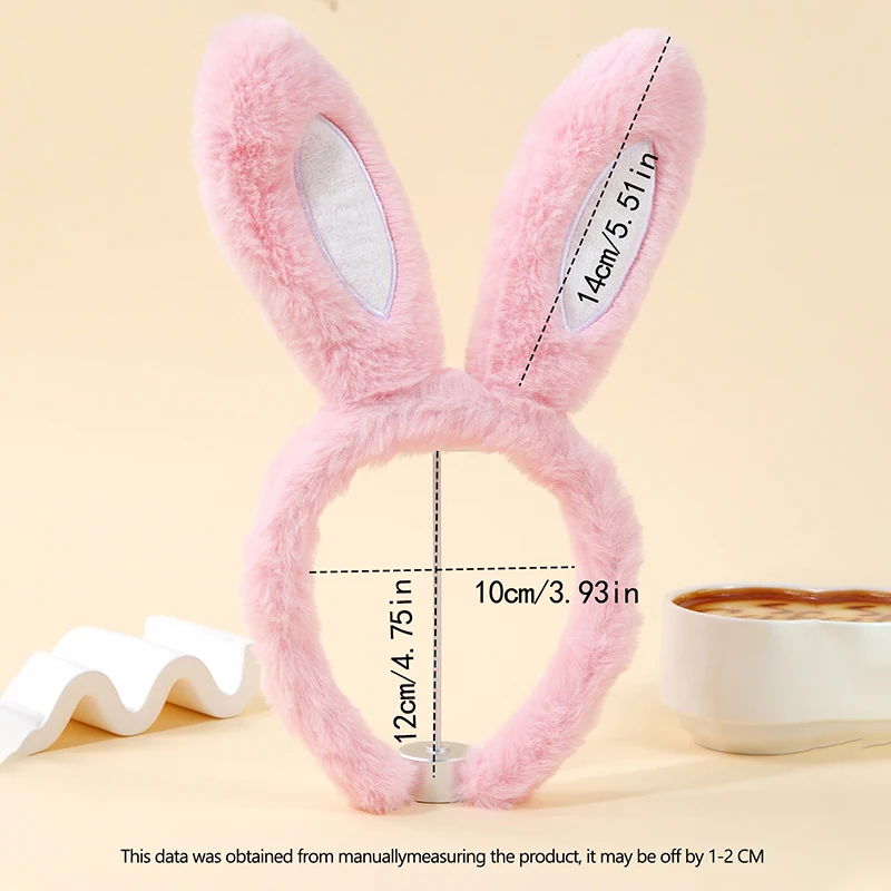 Hasenohren-Stirnband für Erwachsene, weihnachtlicher Plüsch-Kaninchen-Haarreifen, Partygeschenke, Cosplay-Kostüm – Detail 9