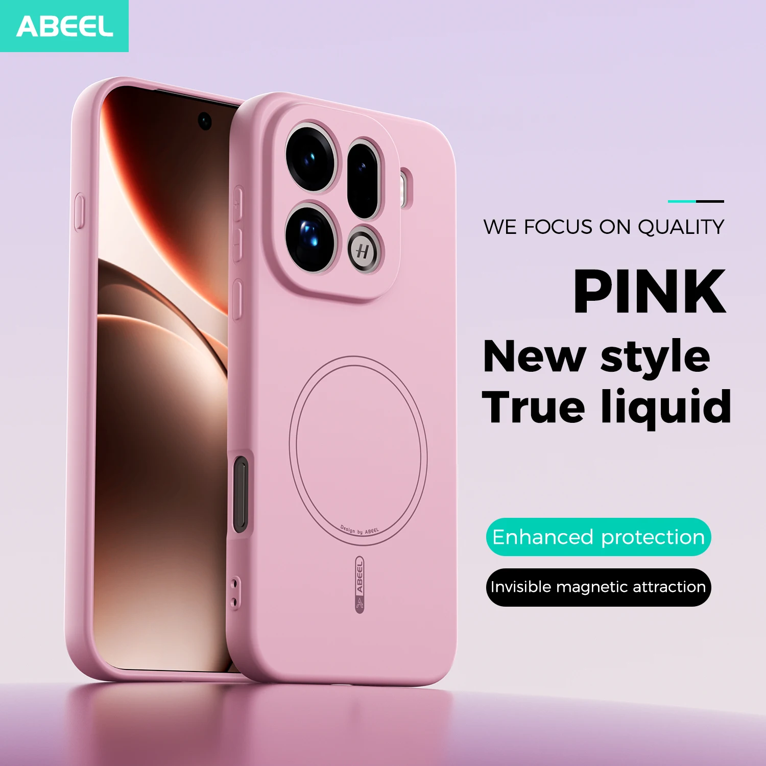 Magnetic Liquid Silicone Case with Full Camera Protection and Soft TPU Cover