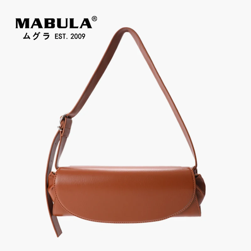 

MABULA Simple Design Fashion Chest Bag Foft Leather Women Purses Black Chic Vintage Shoulder Bags Small Simple Crossbody Bag