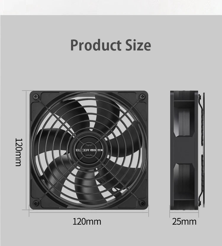 3000RPM Cooling Fan Industrial Grade Large Air Volume Computer Fan 4Pin or Big 4