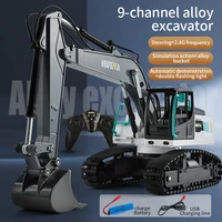 Huina 667 1:24 Alloy 9Ch Remote-Controlled Crawler Excavator Dump Truck Construction Card Excavation Children's Toys 2