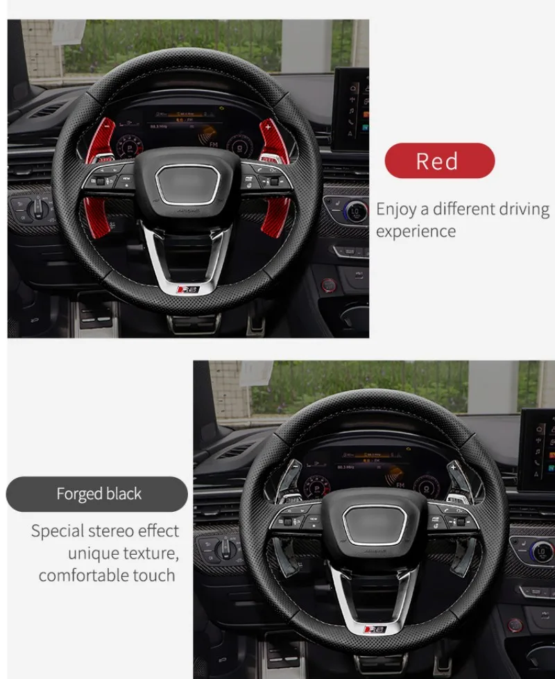 Carbon Fiber Steering Wheel Extension Shift Paddle Shifter For Audi RS Series RS4 RS5 RS7 Car Gear Accessories Paddle Shifters