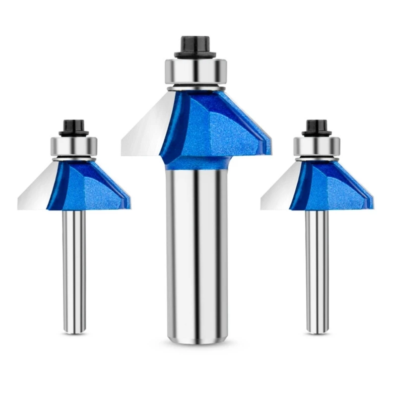 

4PCS Woodworking Milling Knife 45Degree Chamfer Router Bit for MDF, Solid
