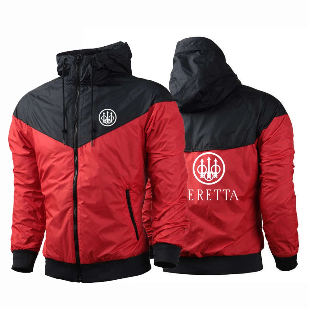 big hoodie Mens 2022 BERETTA Logo Streetwear Windbreaker Hoodies Print Jacket Male Sport Tops Customize Leisure Zipper College Punk Coats big hoodie