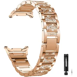 Elegant Bling Metal Bracelet Strap - Watch 8 Classic (Rose Golden)