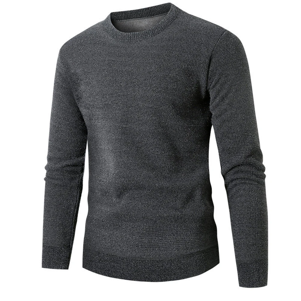 

Mens Sweater Polyester Pullover Regular Slight Stretch Solid Color 1pc Casual Fleece Keep Warm Mens Comfy Fashion