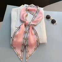 Marque Design zèbre dans des fleurs femmes écharpe de luxe Foulard en soie mode cheveux bandeau Foulard maigre sac foulards Foulard 3