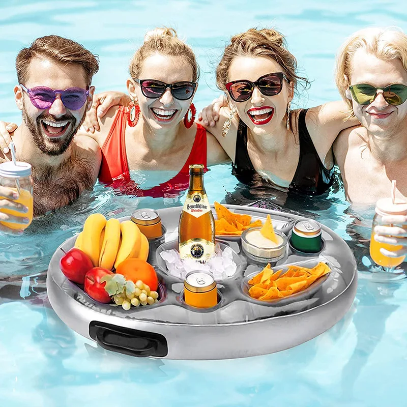 Summer New Product Premium Inflatable Eighthole Cup Holder Floating