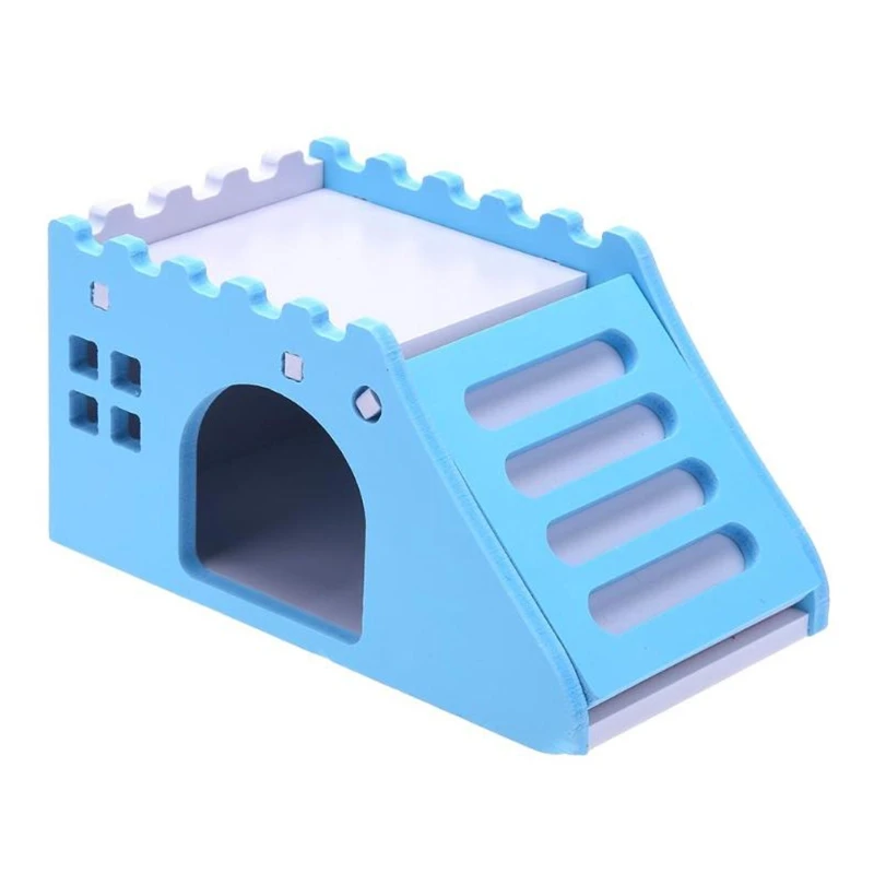 Hamster Climbing House Cute City Wall Shape Small Pet Wooden Hideout