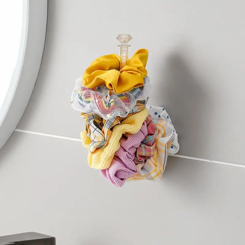 

Adhesive Scrunchie Holder Hair Accessories Organizer Clear Wall Hooks Scrunchy Storage Stick Headband Hairband 2022 New