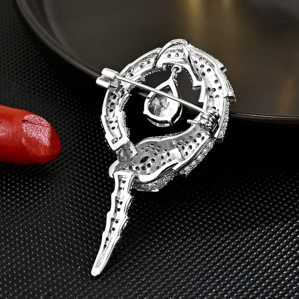 Luxury Brooch for Women Men Full CZ Crystal Snake Brooches Charm Pin Women's Clothes Accessories Jewelry Birthday Party Gift