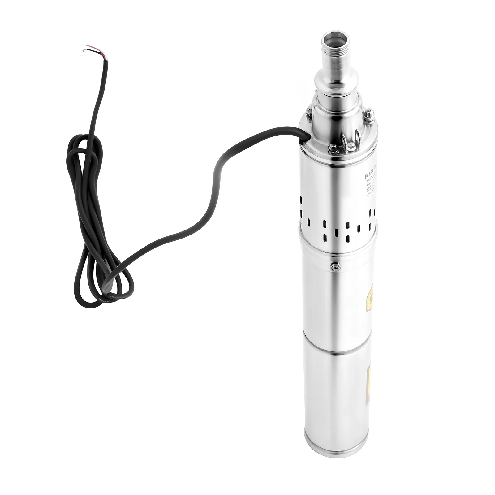 Deep Well Pump DC 24V Solar Powered 0.37KW Stainless Steel Submersible Pump 213ft Head 70ft³/h Flow for Irrigation Water Supply